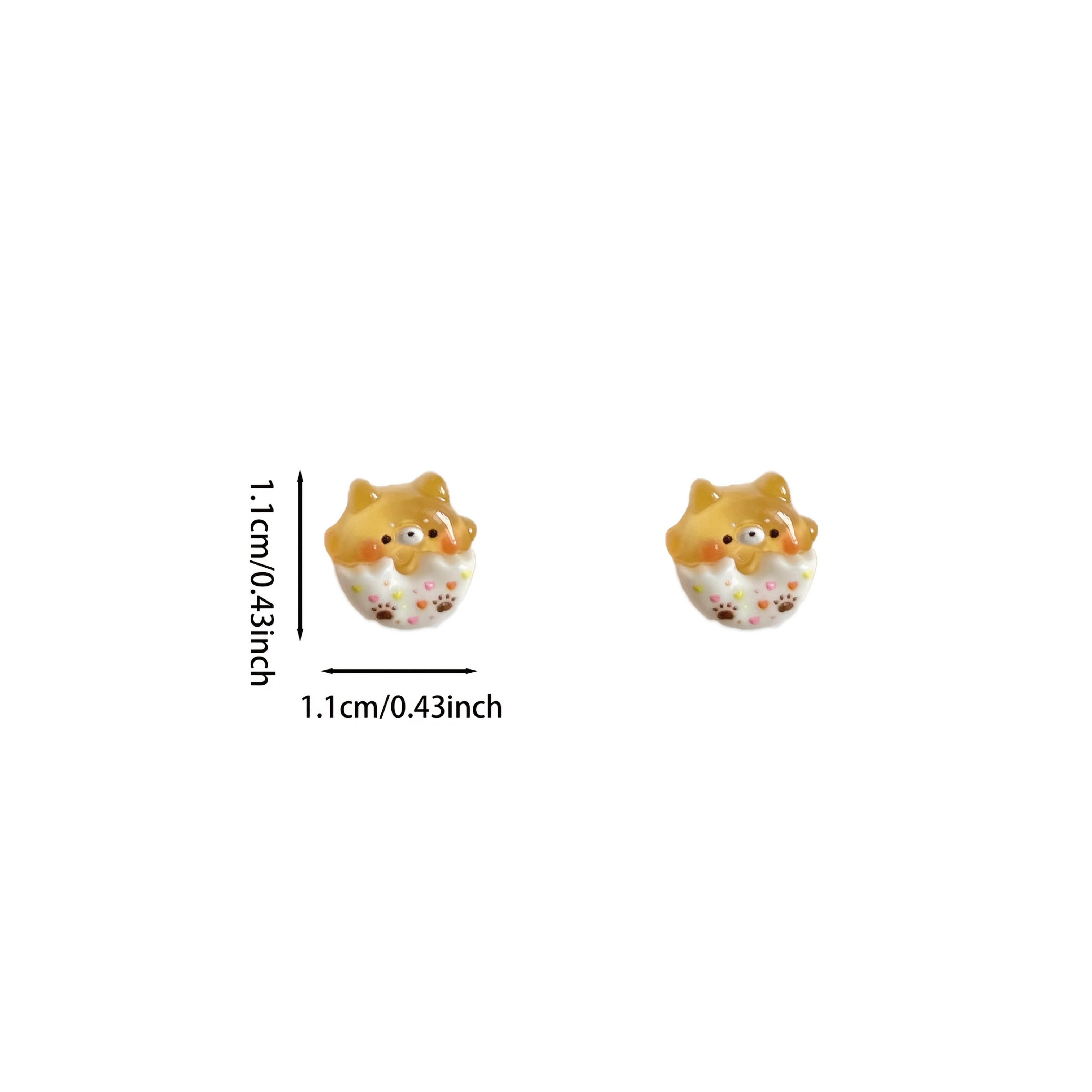 Set of 6 Animal & Patterned Resin Stud Earrings